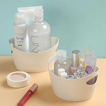 Oval sundry storage basket cosmetic finishing box desktop snack storage box kitchen bathroom storage basket manufacturers