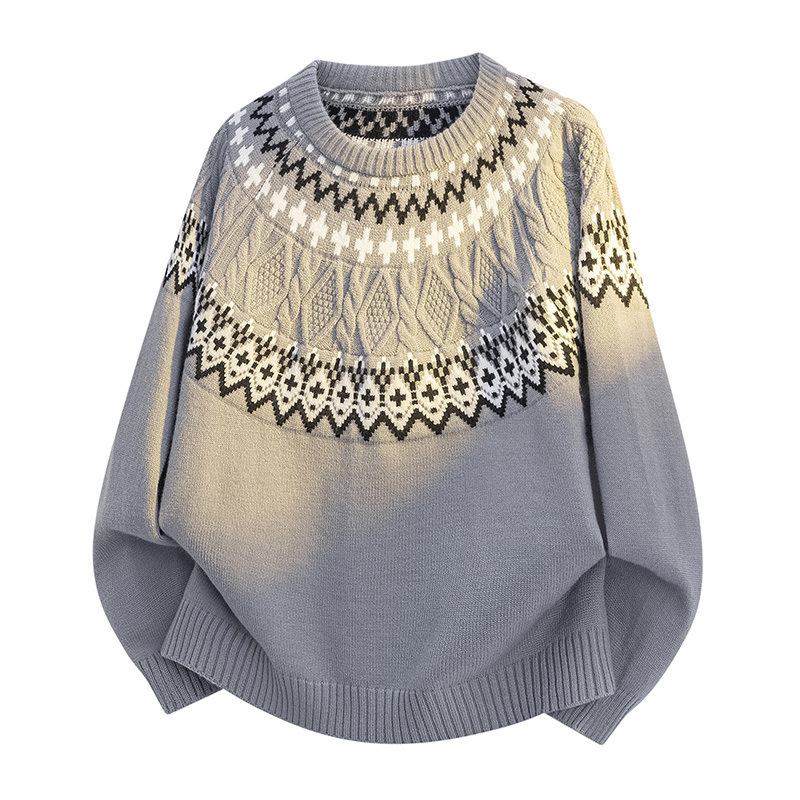 Áo Len Nữ Áo Len Họa Tiết Hoa Hàng Mùa Xuân Thu Đông Phục Cổ Cổ Điển