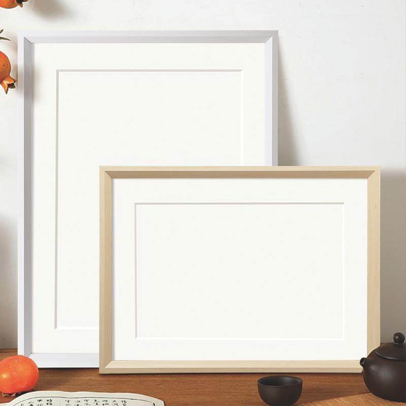 Wooden Calligraphy Photo Frame Empty Frame Table Hanging Wall Living Room Calligraphy and Painting Decorative Frame A3A4 Picture Frame Mounting Kidsren Wholesale