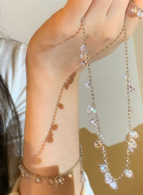 碎泪星河流苏手链圆形锆石波光粼粼套装女轻奢小众精致手饰