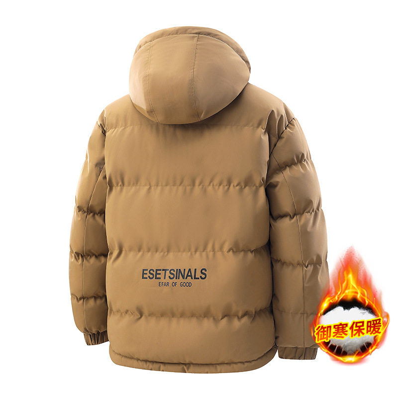2025高品质冬季新款连帽棉衣男士中青年潮流加厚防寒羽绒棉服外套