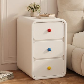 All Solid Wood Small Bedside Table Simple Modern Mini Children's Cream Style Ultra-Narrow Home Bedroom Storage Cabinet