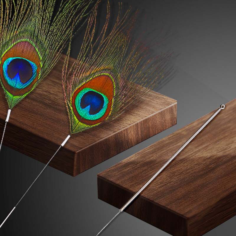 Ear picking Peacock hair hibiscus hair silver needle Peacock King sweep face hibiscus pestle hand professional ear picking tool Peacock hair wholesale