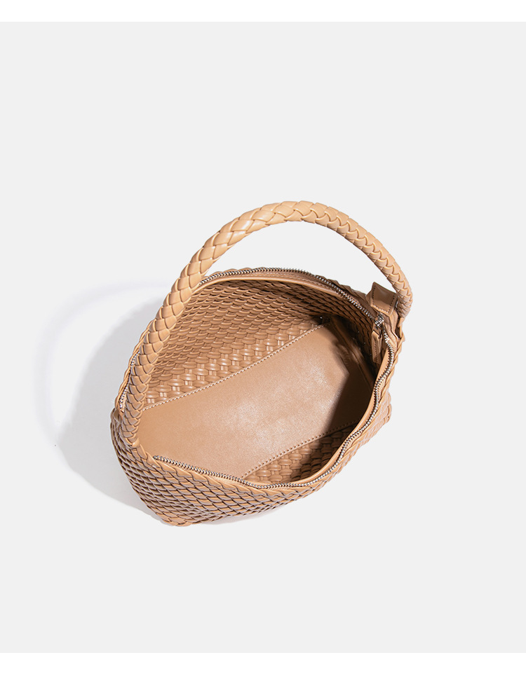 Túi xách nữ đeo vai dáng hobo đan phối màu tối giản — B2567 # Ankela đỏ, B2567 # màu đen, B2567 # Màu hồng nhạt, B2567 # Màu mơ.