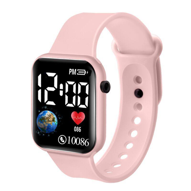 in stock wholesale new fashion earth LED student electronic watch small square waterproof wristband small Jinhua watch