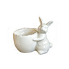 European Breakfast Egg Cup Rabbit Egg Holder Ceramic Creative Living Room Ornaments Egg-Shaped Candle Holder Pure White Egg Cup