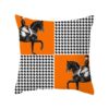 Orange and Blue Contrasting Plaid Pillowcase, Simple and Fashionable Geometric Pillowcase, Home Sofa Bedside Car Cushion Cover