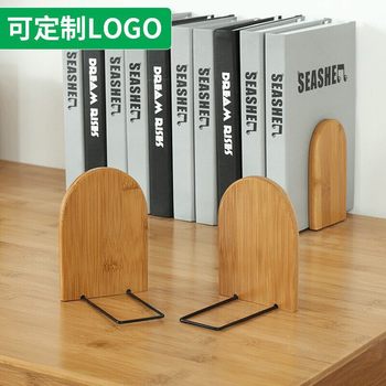 Retractable Bamboo Bookends, Ins-Style Student Wooden Divider Bookends, Desktop Book Holder, Storage Rack