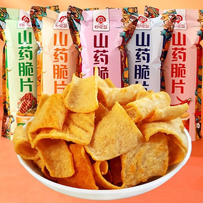 Delicious Island yam slices whole box wholesale internet celebrity casual snack gift package stall bulk puffed food potato chips
