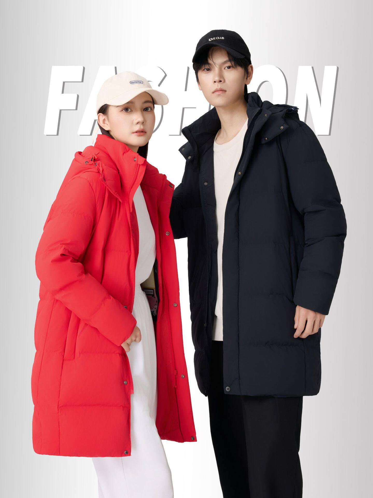 90% White Duck down Mid-Length down Jacket with Custom Logo, Thickened for Extreme Cold Weather, Suitable for College Training, Over-The-Knee Long down Jacket