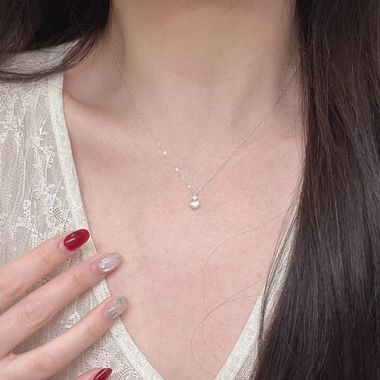 S925 Sterling Silver Pearl Necklace Women's Niche Design Light Luxury High-end Color-free Simple Collarbone Chain Accessories Wholesale