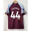 25-26 aston villa l home court + printed number 44 + 2 armbands