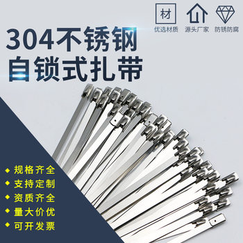 304 self-locking stainless steel cable tie buckle strapping power strapping cable tie strap 7.9*200