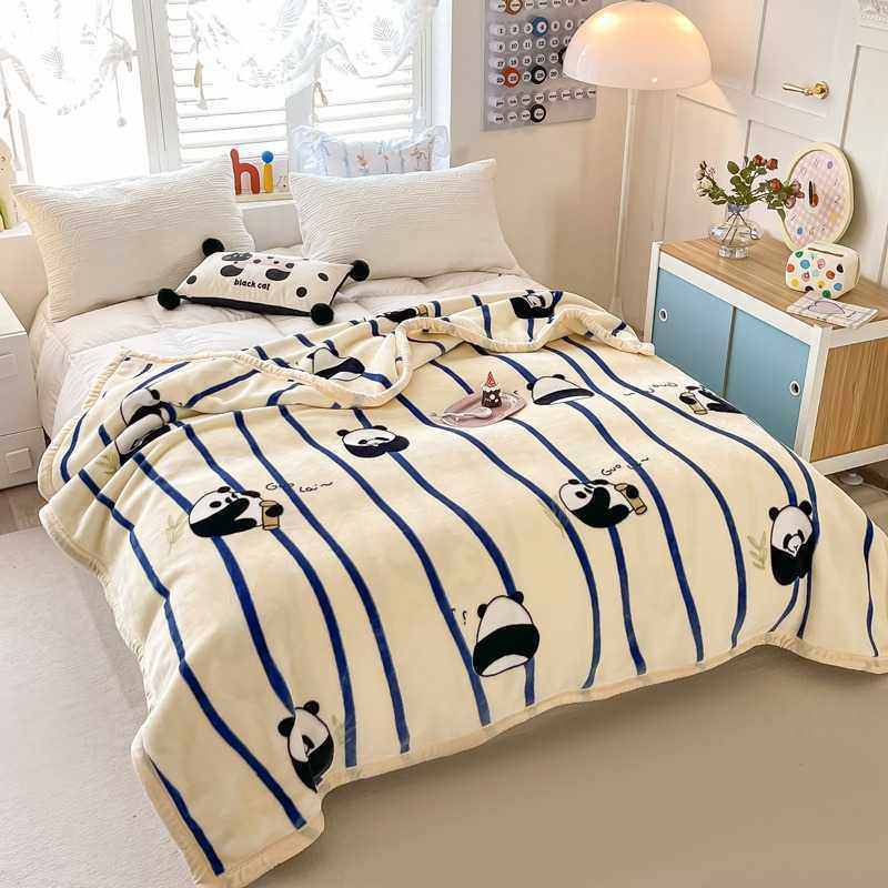 New Double-Layer Thickened Raschel Super Soft Cloud Blanket High Weight High-End Blanket Winter Warm Blanket Light Luxury Blanket