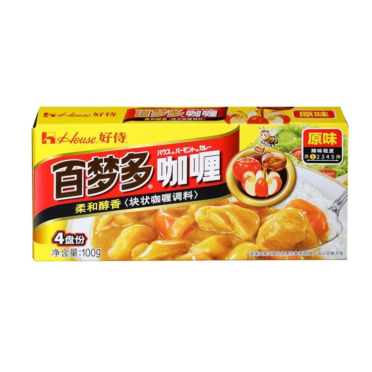 Haoshi Baimengduo Curry Original Flavor 100g Boxed Japanese Curry Sauce Household Curry Chicken and Beef Rice Seasoning