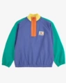 Colorblock purple and green half-zip sweatshirt