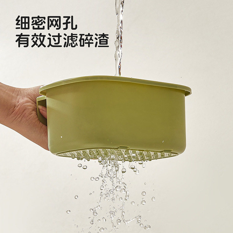 Kitchen Sink Filter Hanging Basket Sink Vegetable Washing Basin Anti-Blocking Leakage Net Push-Type Drain Bowl Hanging Bag Mesh Storage Rack