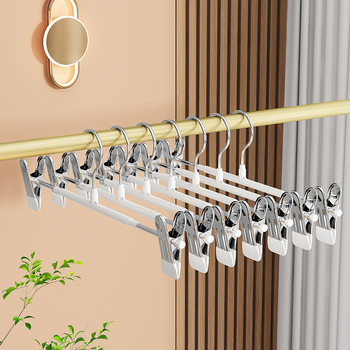 Plastic-Coated Pants Rack Stainless Steel Pants Clip Hanger Pants Storage Home Non-Slip Jk Clothes Skirt Clip Drying Wholesale