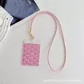 (wai) dog tooth lanyard solid color pink