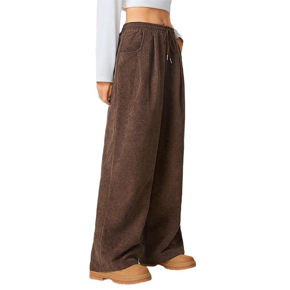 Womens Summer Wide Leg Trousers Stretchy Wrinkle Free Elastic Waist Casual Street Style Wholesale Available