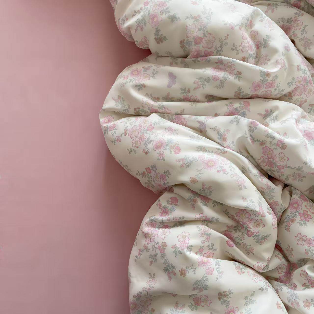 Spring and Summer Class a Aerobic Cotton Double-Layer Yarn Four-Piece Bedding Set Student Dormitory Bed Bed Sheets Quilt Cover Three-Piece Set