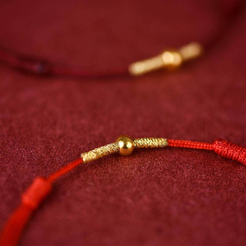 Benmingnian Couple Red Rope Anchor Female Male Transfer Bead Bracelet Simple Summer Hand Thin Foot Rope Jewelry Girlfriend Gift