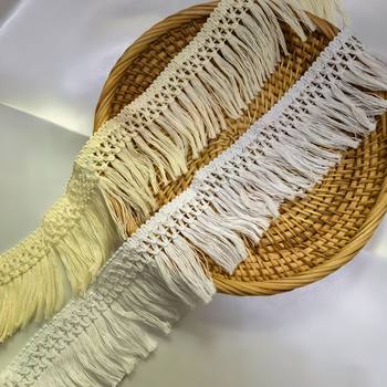 In-Stock 6cm Wide Cotton Tassel Lace Scarf Tablecloth Carpet Curtain Decoration DIY Accessories Clothing Accessories Fringe