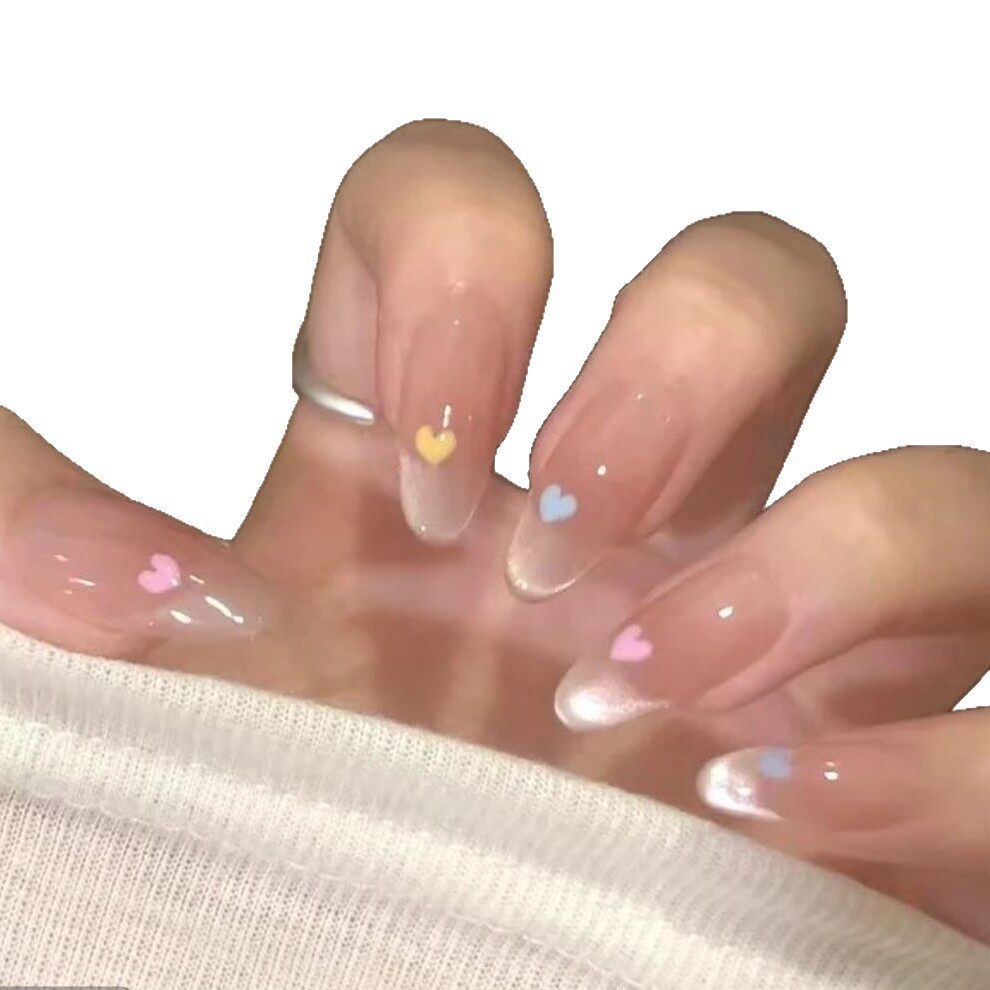 Sweetheart Cat Eye Handmade Nails, High-End Spring/Summer Hot Style, Ice Transparent, Ins-Style, Gentle and Whitening Manicure