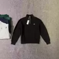Cotton half zip black red mouth