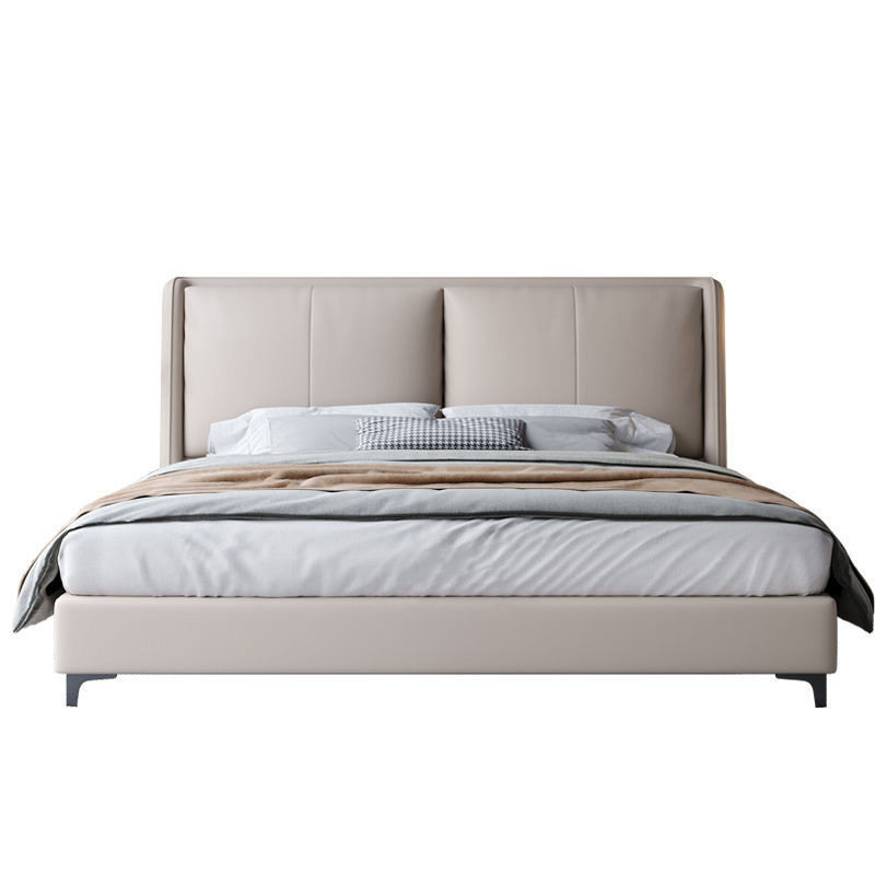 现代简约皮艺床主卧1.8米双人床1.5米单人高箱床公寓民宿软体皮床