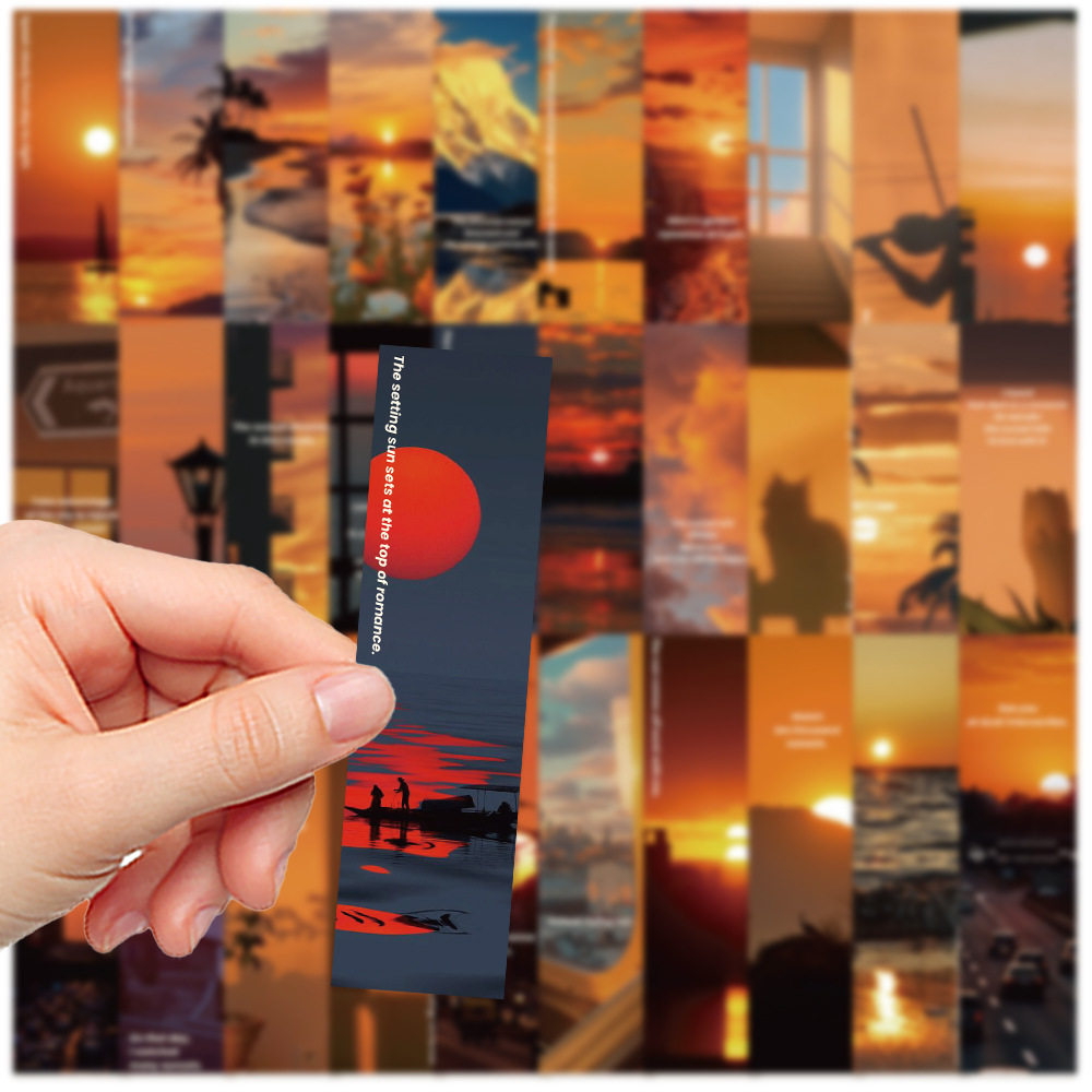 30 high-end exquisite landscape bookmark artistic landscape cloud sunset sky creative diy bookmark for students