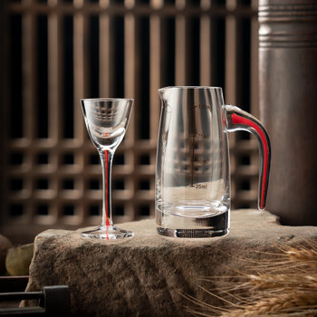 High-End Glass Wine Dispenser Flask with Scale Crystal White Wine Cup Household Tall One-Cup Cup High-Value Wine Set