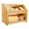Bamboo bread box acrylic transparent double layer large capacity bread storage box wholesale kitchen dustproof sealed box