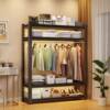 Clothes Rack for Bedroom Wardrobe, Coat Rack for Rental Apartment, Multi-Layer Floor-Standing Clothing Shelf, Universal Wardrobe, Thickened Home Storage