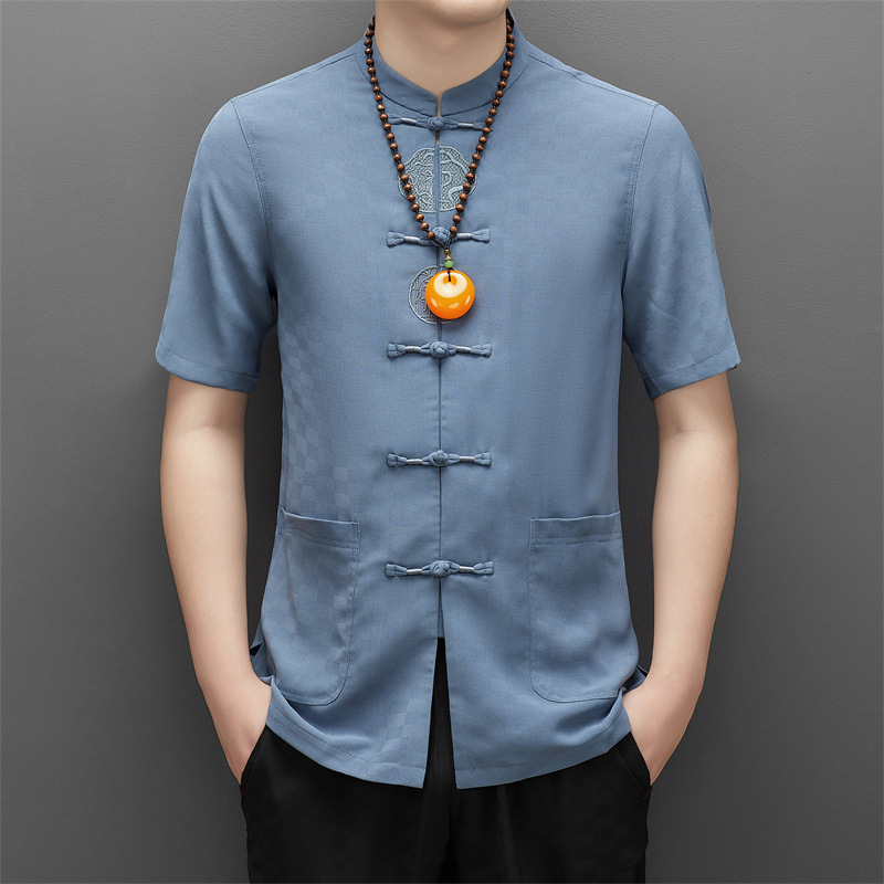 Áo Sơ Mi Nam Ngắn Tay Thoáng Khí Hàng Mùa Hè Trung Niên