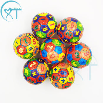 Cross-border manufacturers decompress 63mmpu ball vent Pu ball foam sponge pressure ball decompression digital football color