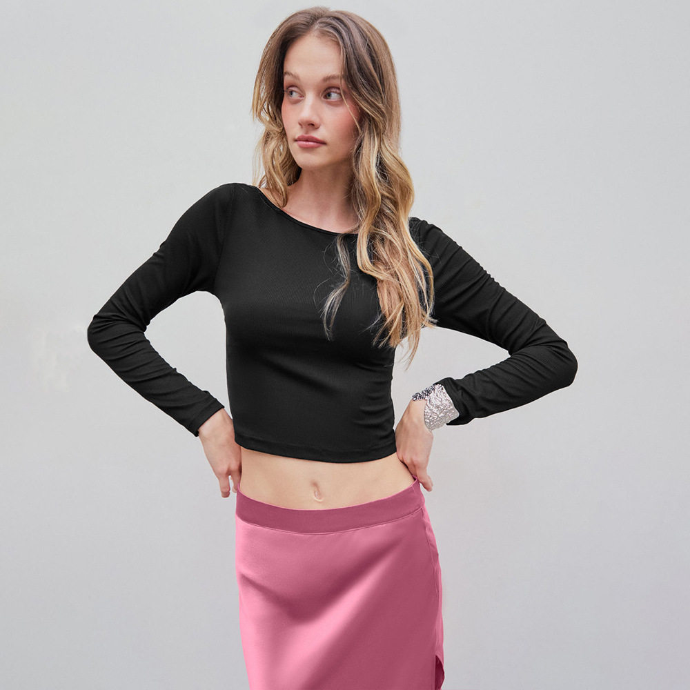 Womens Sexy Backless Crop Top Slim Fit Spring Summer Stylish Design Wholesale Available private label