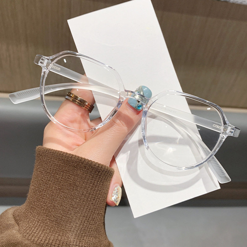 9046 New Korean Tr Glasses Frame, Versatile for Men and Women with Square and Round Faces, No Makeup, Slimming Look, Can Be Equipped with Myopia Lenses