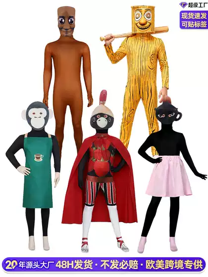 5 Foreign Shanhaijing Tung Tung Tung Sahur Halloween Performance Costumes Stickman Cosplay Costumes