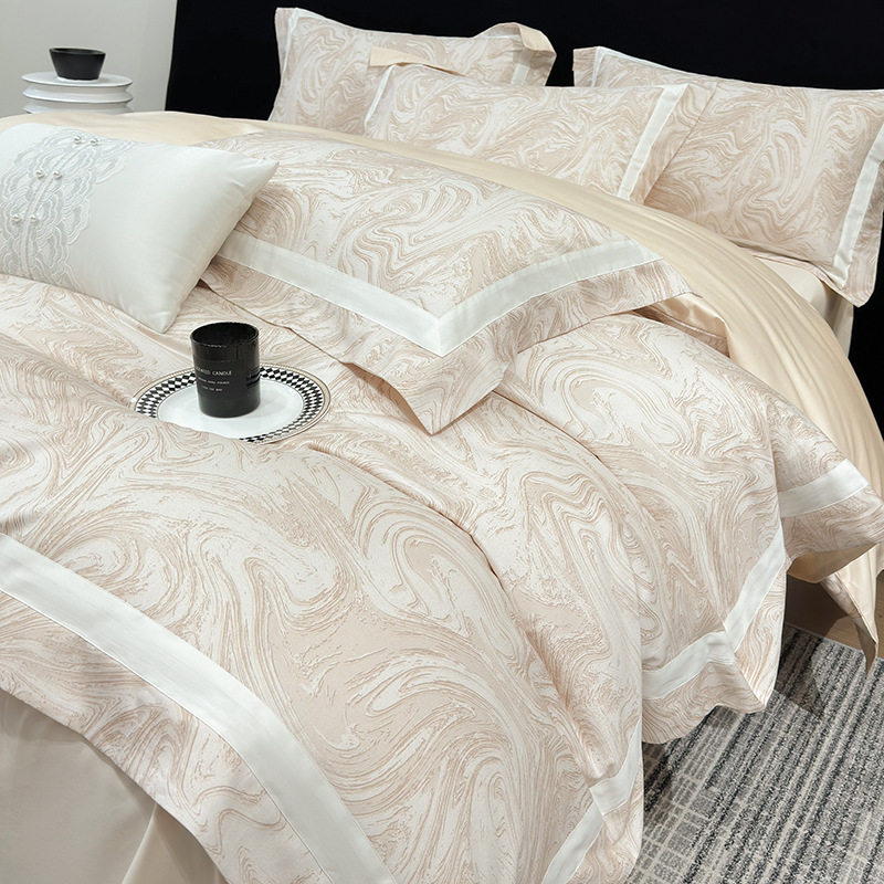 Class a Classy 240-Count Cotton Satin Four-Piece Set of Long-Staple Cotton Pure Cotton Skin-Friendly Naked Sleeping Bed Sheetss and Quilt Covers Nantong Home Textiles