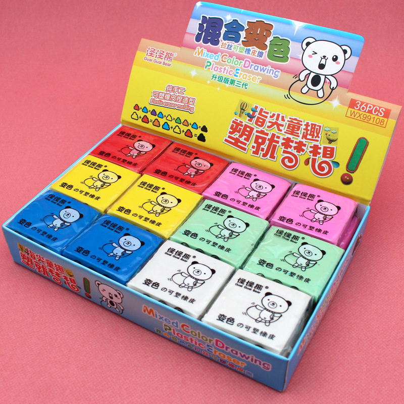 Strange Bear WX99108 Color Plastic Drawing Eraser Kneading Sketch Color Children Creative Stationery