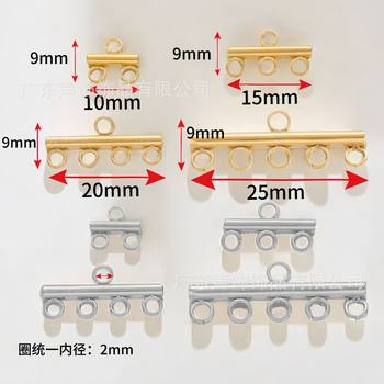 Stainless steel porous connection pendant 18K gold connection bracelet necklace buckle diy jewelry accessories source factory wholesale