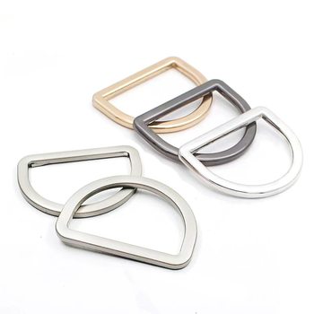 Wholesale zinc alloy flat single D-shaped buckle semi-circular luggage clothing metal ring D-shaped ring adjustment buckle in stock