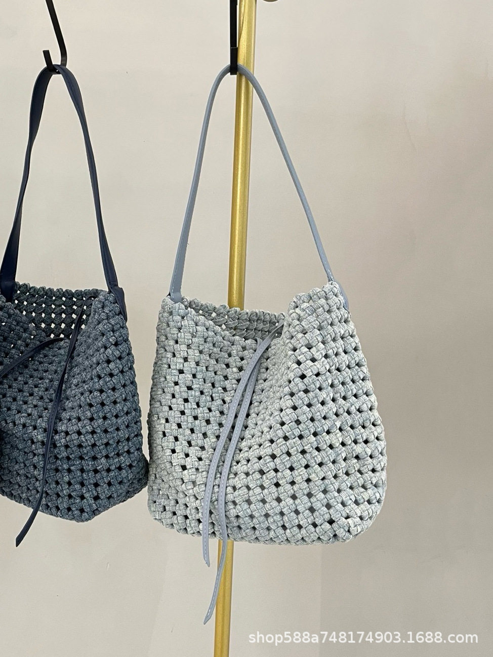 スモールデニム ライトブルー＋インナーバッグ デニム 本革