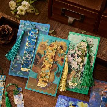 Zaomo Metal Bookmark Song of Art Series Creative Retro Famous Paintings Metal Handbook Pendant Reading Book Holder