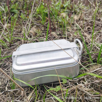 Amazon Hot Selling Aluminum Square Lunch Box Japanese Foldable Lunch Box Portable Camping Lunch Box Outdoor Picnic Box