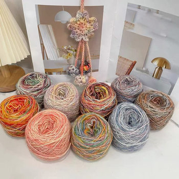 Camouflage Cotton Wool Ball Section Dyed Pure Cotton Thread Cardigan Handmade DIY Knitting Medium Fine Scarf Sweater Mohair Plush Thread