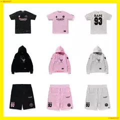 Japanese-Style Trendy Brand Miami International Collaboration Messi Camouflage Embroidered Sleeve Couple Short-Sleeve T-Shirt Soccer Jersey + Shorts