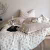 Small fresh floral cotton double-layer yarn four-piece set Korean lace gentle wind cotton quilt bedding soft