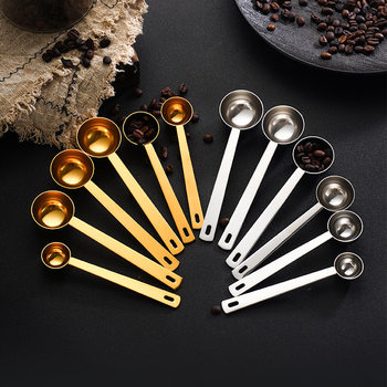 304 Stainless Steel Measuring Spoon Milk Powder Spoon Coffee Bean Measuring Spoon Kitchen Baking Multi-Specification Measuring Spoon Long Handle Teaspoon Factory
